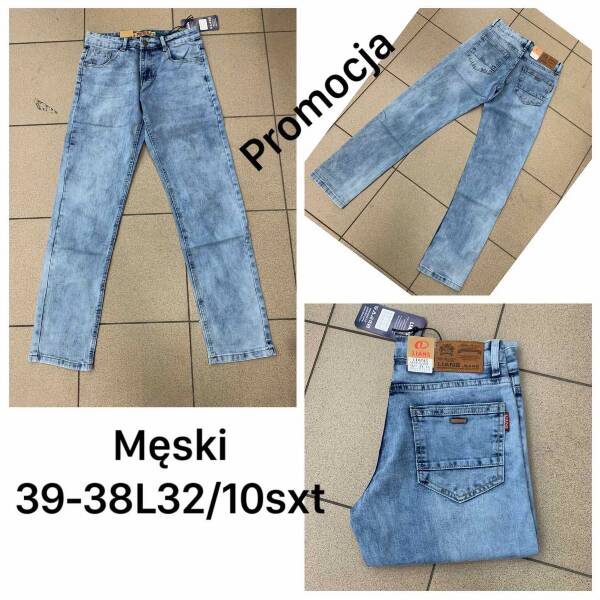 Spodnie jeansy meskie Roz 30-38 , 1 kolor Paczka 10 szt